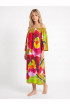 Hand Painted Rayon Off Shoulder Dress